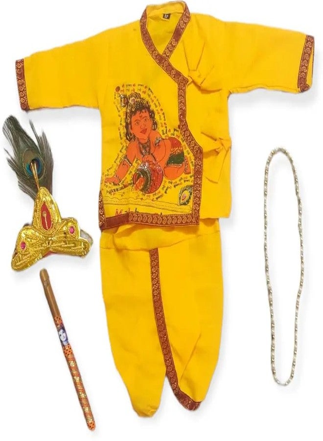PK MART Traditional Krishna Kanha Janmashtami Kids Costume Wear - Perfect for Festivals, Fancy Dress Events, School Functions, and Cultural Celebrations (6-12 Months) - Image 4